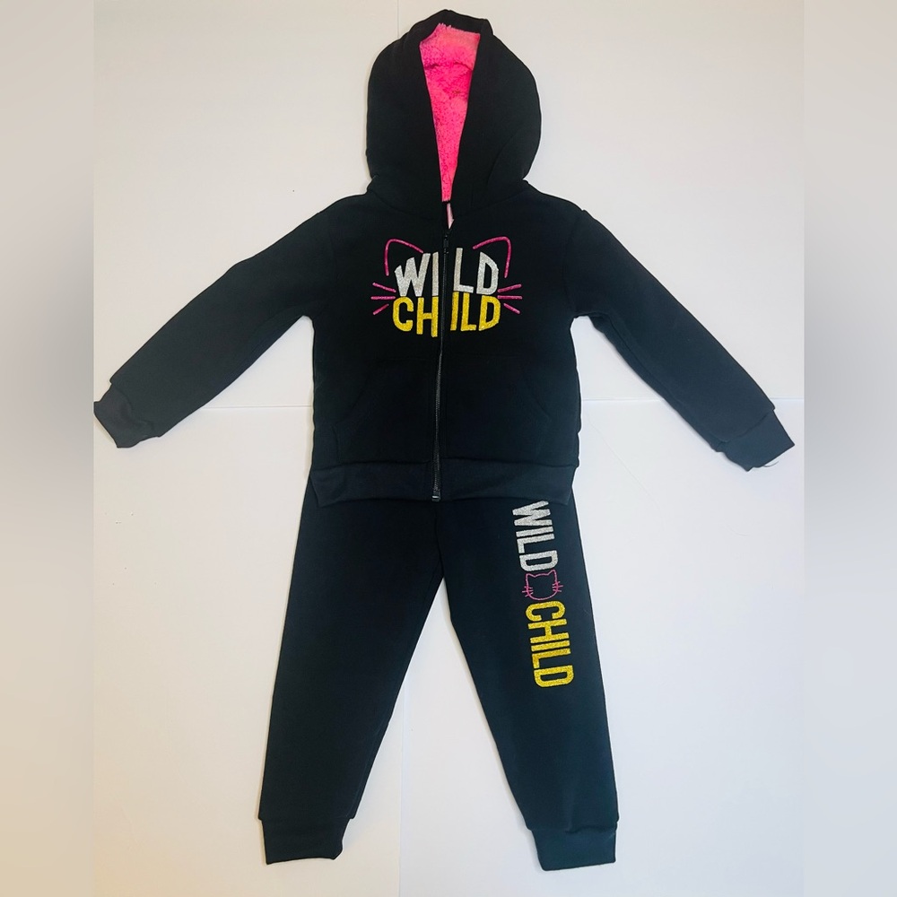 Fleece Set Toddler Girls 2T Black‎  NWT